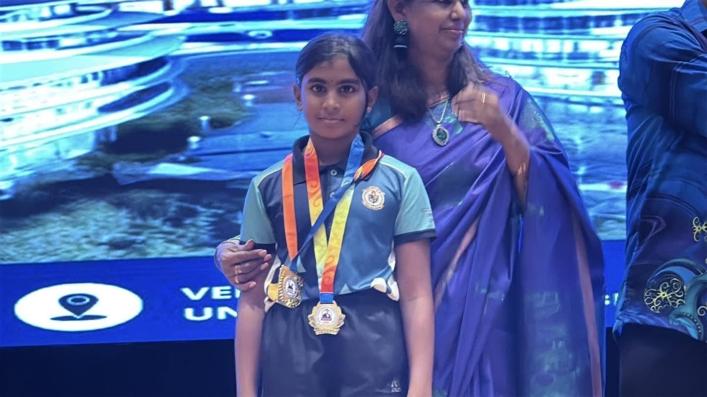 Medals on stage